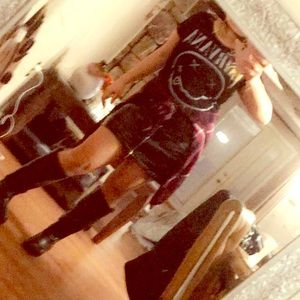 Retro 90s Patent leather skirt with zipper front